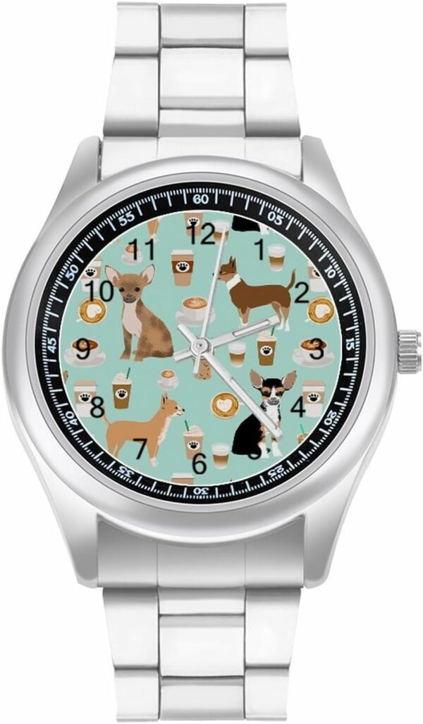 Chihuahua Dogs Cute Mint Coffee Classic Watches 1.jpg