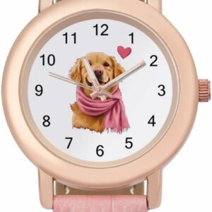 Warm Golden Retriever Dog Watch Pink 1.jpg